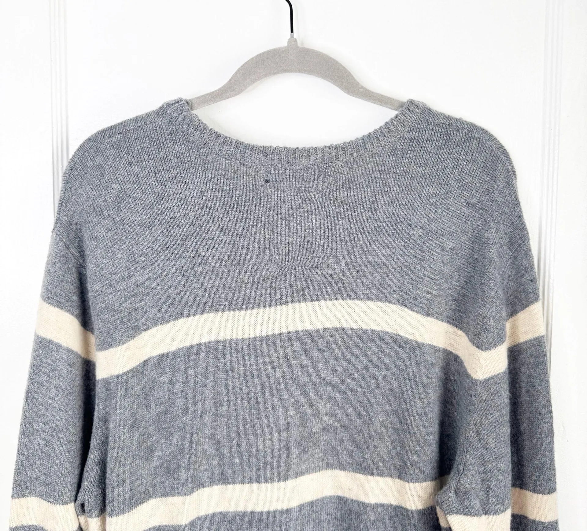 American Eagle AE Wool Blend Crewneck Striped Knit Sweater Men’s Athletic Fit XL - Image 11