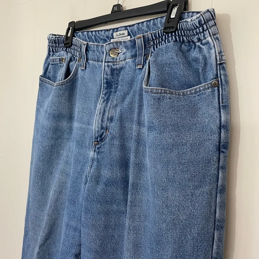 L.L. Bean Original Fit Relaxed Flannel Lined Medium Wash Jeans ~ Size 16 PET - Image 3