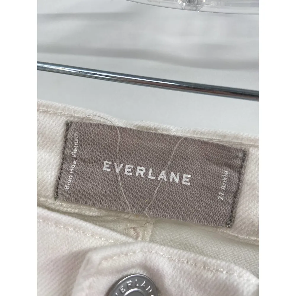 Everlane Solid White High Waist Straight Leg Ankle Jeans Size 27 - Image 4