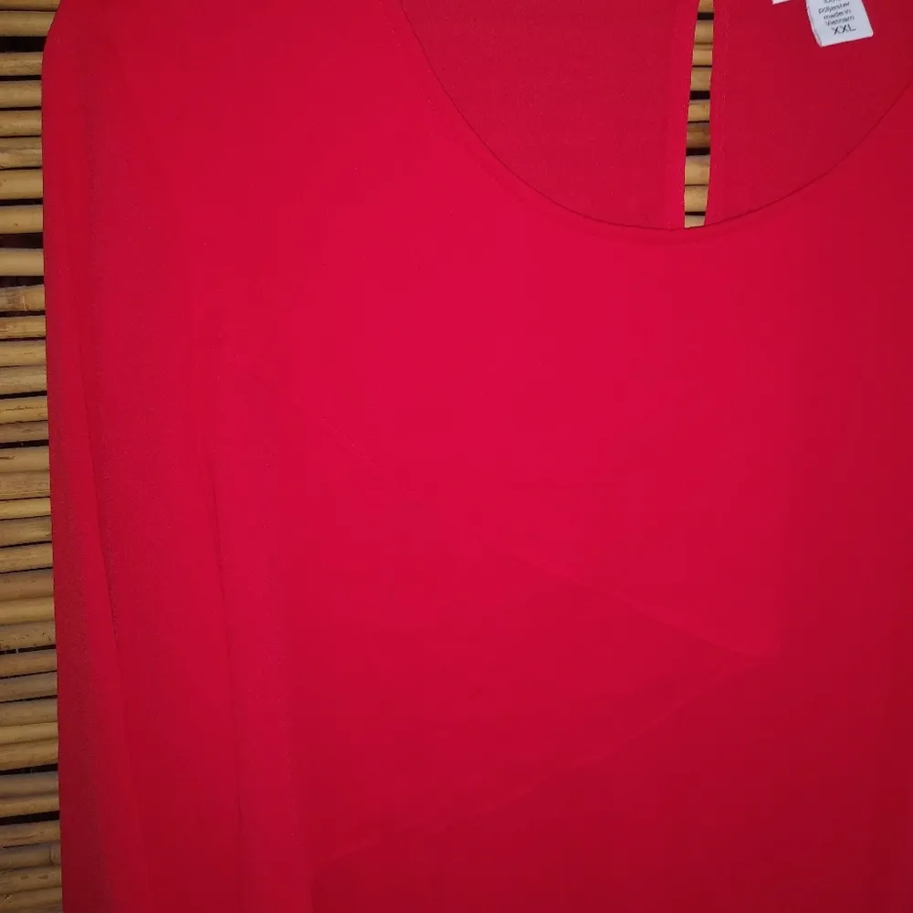 Bar III Red Glasgow Flap Front Top XXL Plus - Image 3