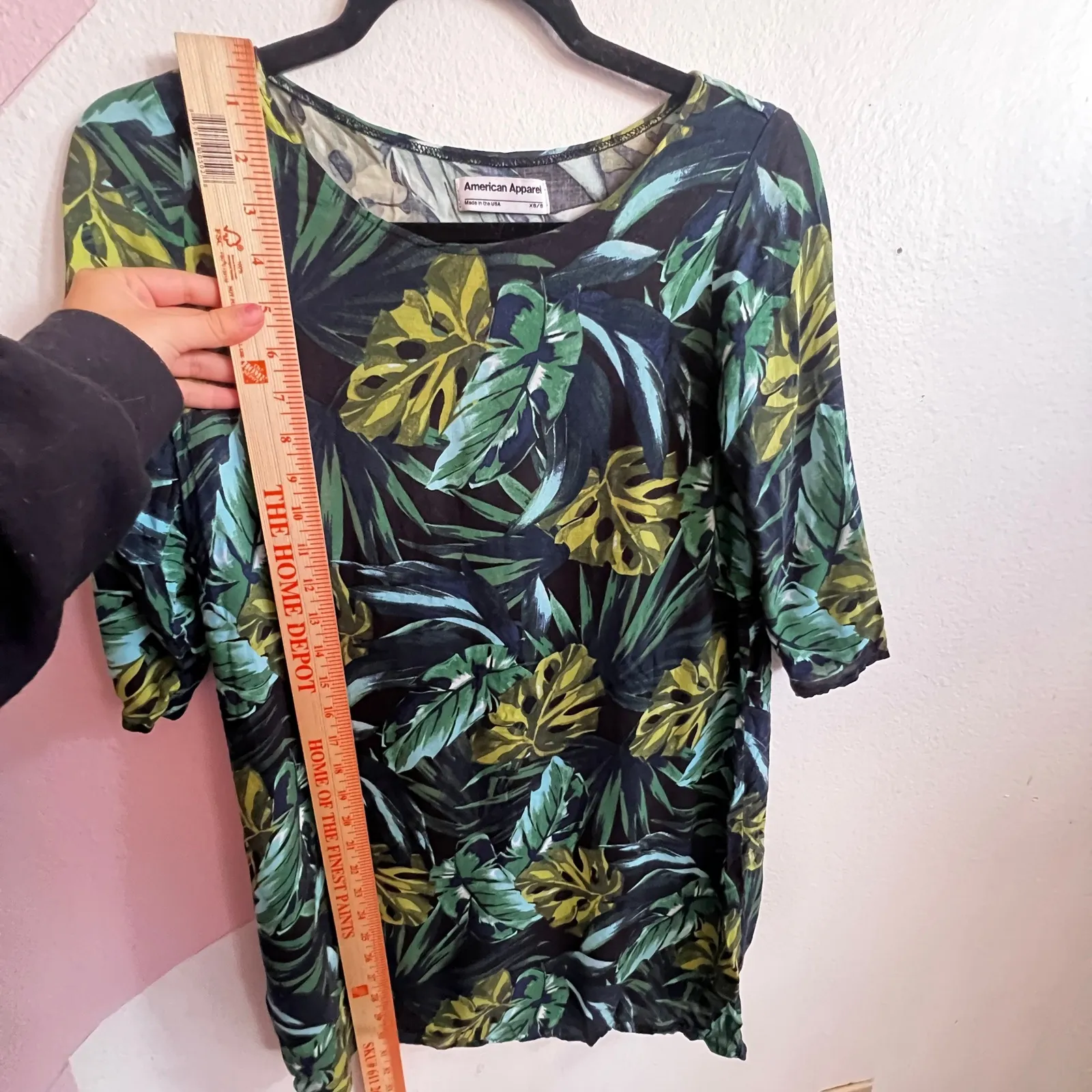 American Apparel Jungle Leaf Print Dress Made in USA Y2K Indie Sleaze XS/S - Image 5