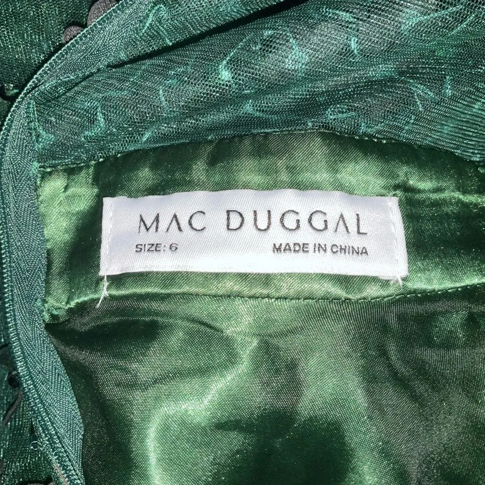 Mac Duggal 67007 Womens Green Embellished Illusion Fit & Flare Dress Gown - Image 16