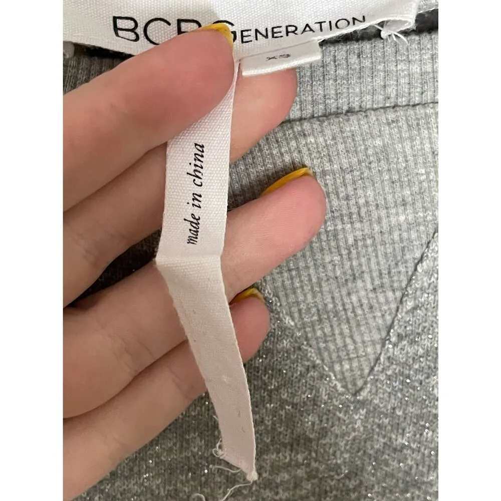 BCBGeneration Grey Long Sleeve Fitted Waist Line Fit Flare Mini Dress XS - Image 4