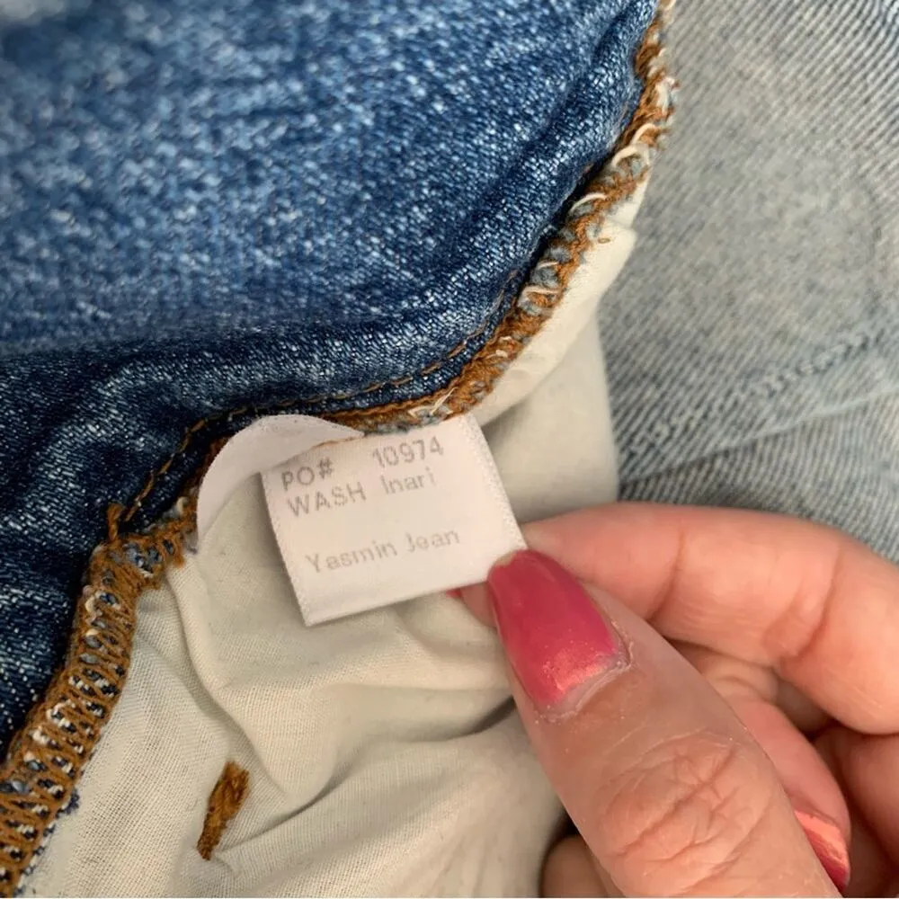 Reformation Yasmin Belted High Rise Straight Leg Inari Wash Blue Jeans Size 28 - Image 5