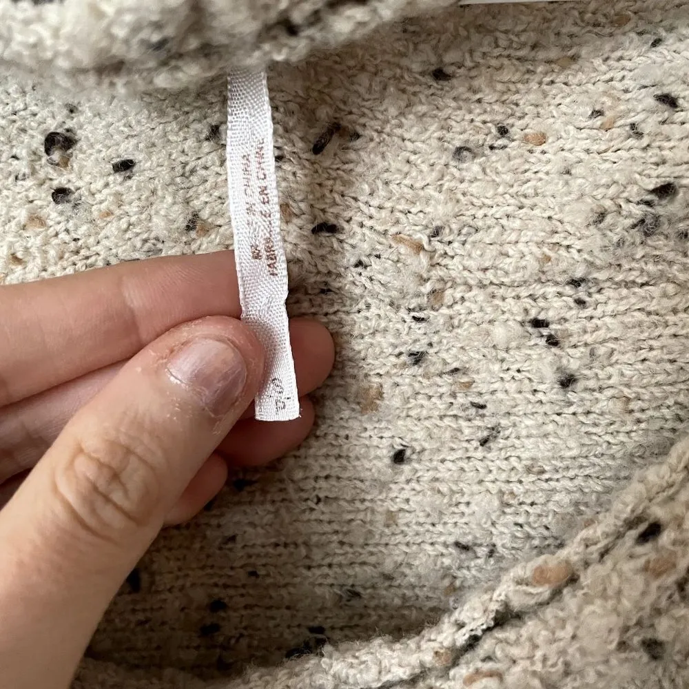 Free People cream knit top classic crewneck boho chic comfortable casual wool - Image 4