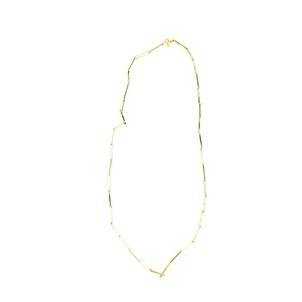 J. Crew Dainty gold-plated paper-clip necklace in shiny matte gold - Image 2