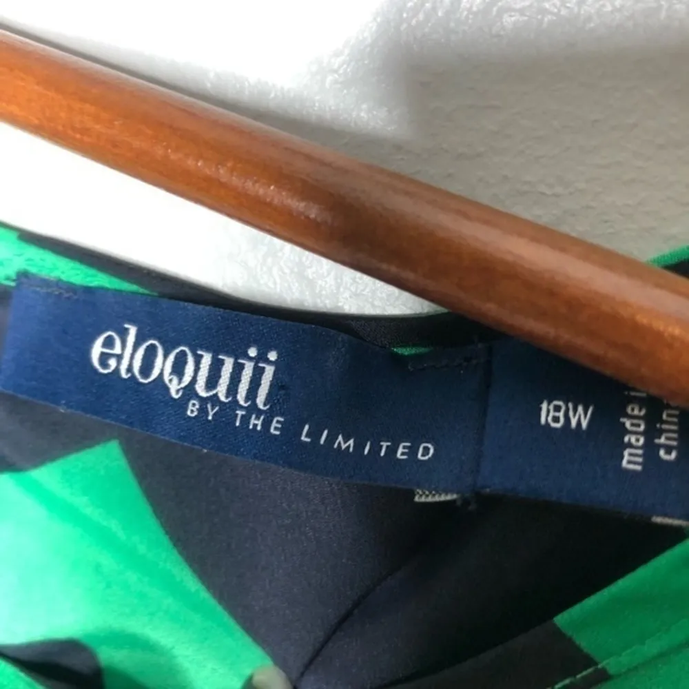 Eloquii plus size green black chevron zigzag dress - Image 3