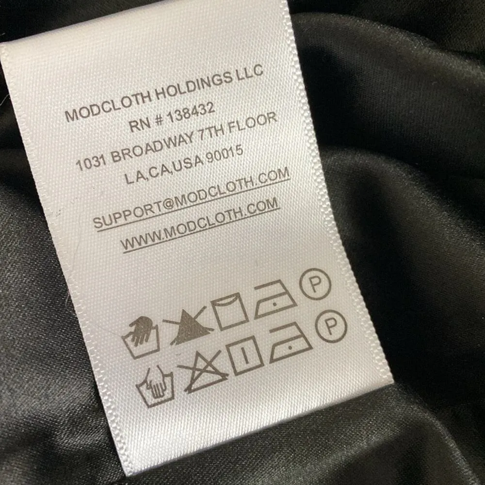 ModCloth Dress Crushed Black Velvet Babydoll Mini with Bow Twist Back Size 4 - Image 11