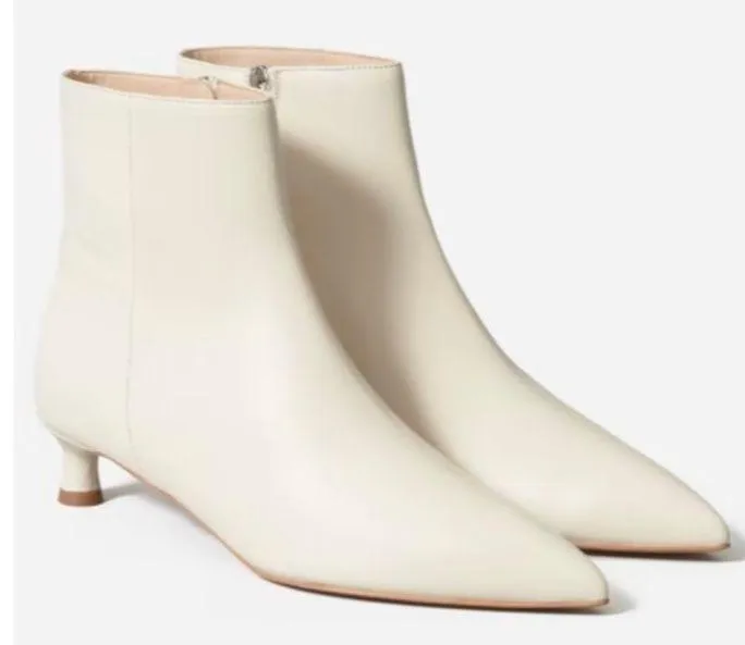 Everlane Leather Pointed Toe The Editor Boot in Bone - Image 25