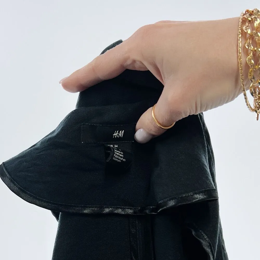 H&M Black Long Sleeve Waterfall Blazer Size 4 - Image 5