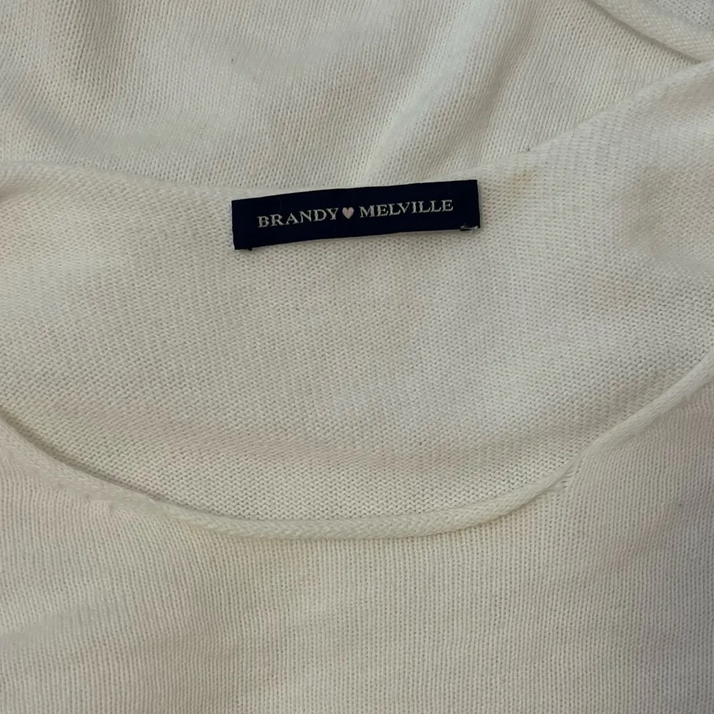 Brandy Melville Cream Long Knit Sweater - Image 2