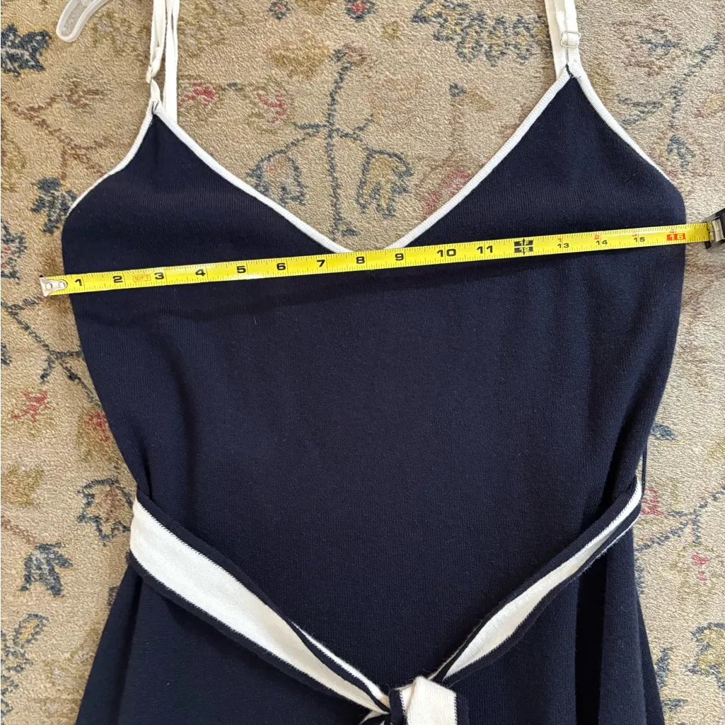 Anthropologie Navy and White Nautical sweater dress size large - Image 5