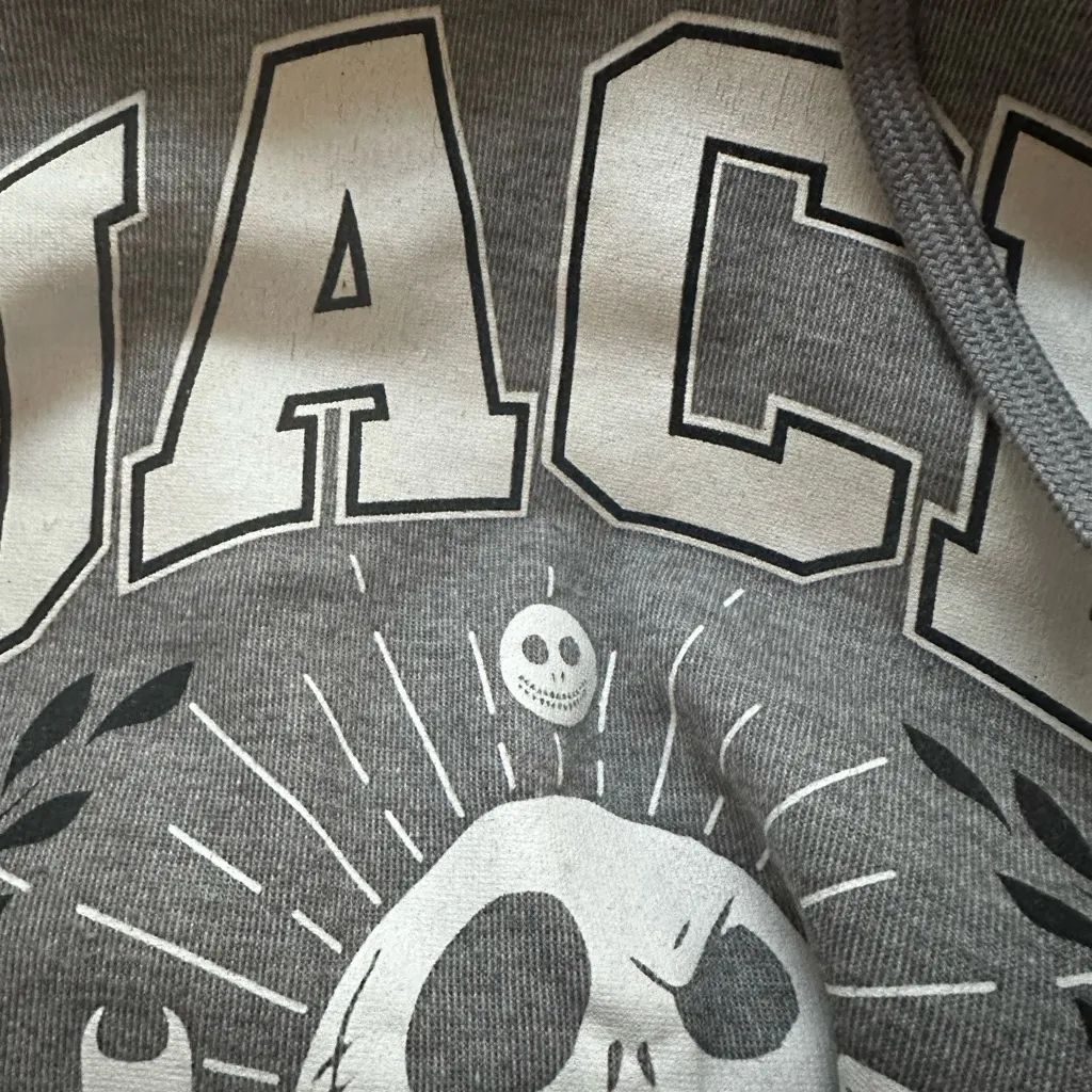 Disney Nightmare Before Christmas Jack Graphic Grey Hoodie Sweatshirt Halloween - Image 8