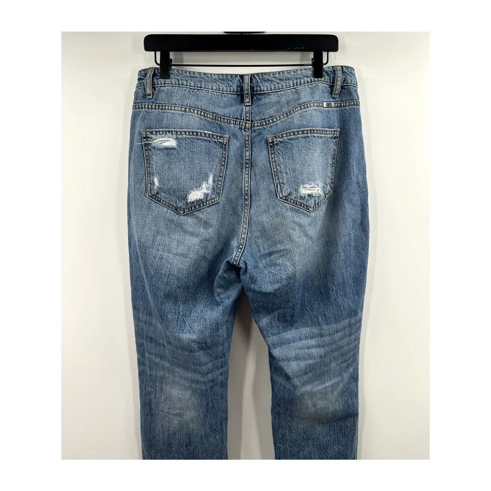 KanCan Medium Wash High Rise Distressed Jean Size 28 Blue - Image 6