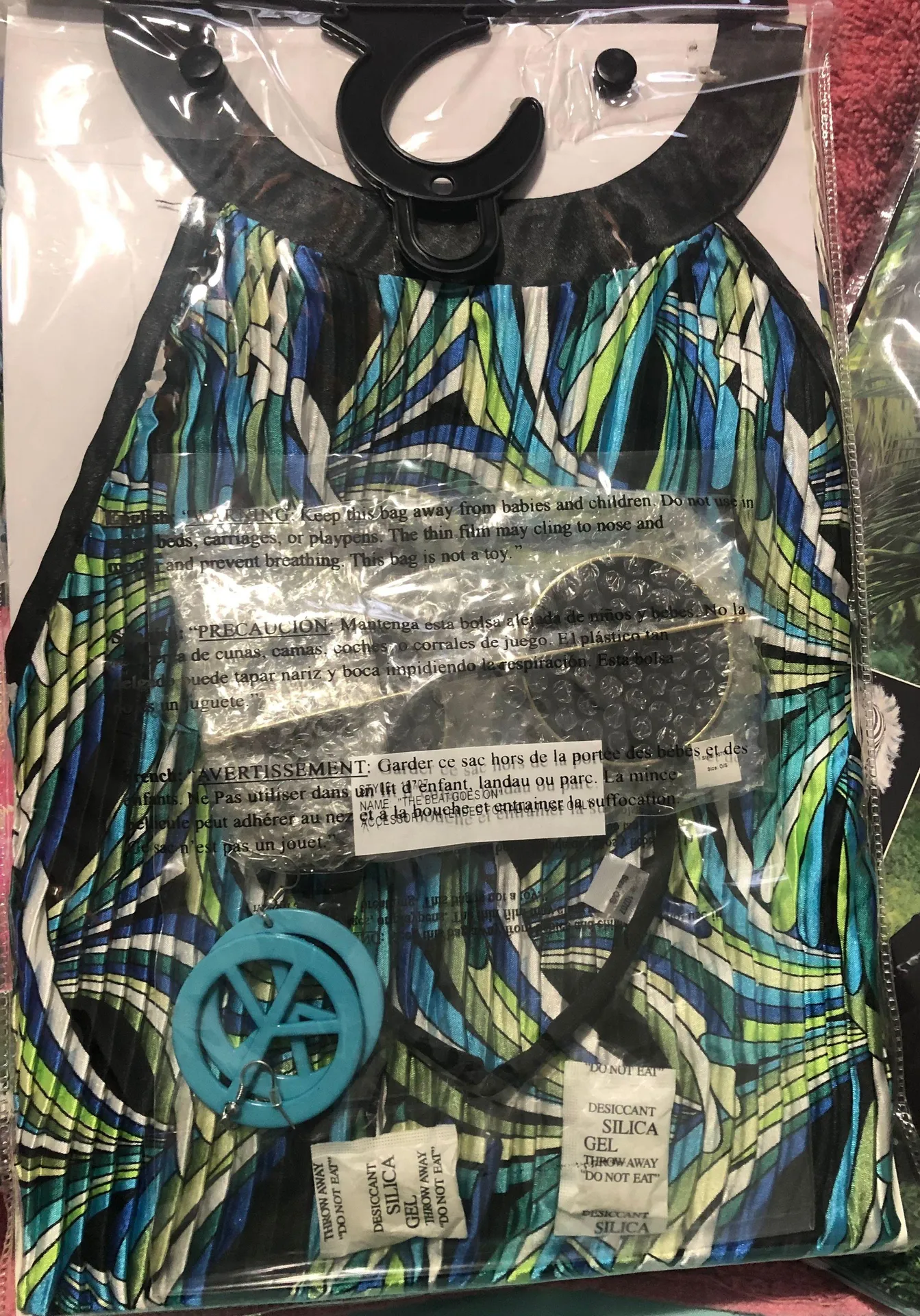 Adult Mod Print Peace Halloween Party Costume Green Size 2X - Image 2