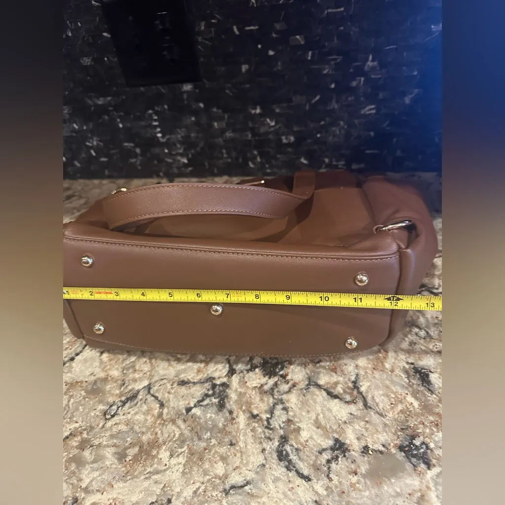 White Elm Gemini Mini Bag Purse Convertible Backpack Travel Caramel Vegan Brown - Image 11