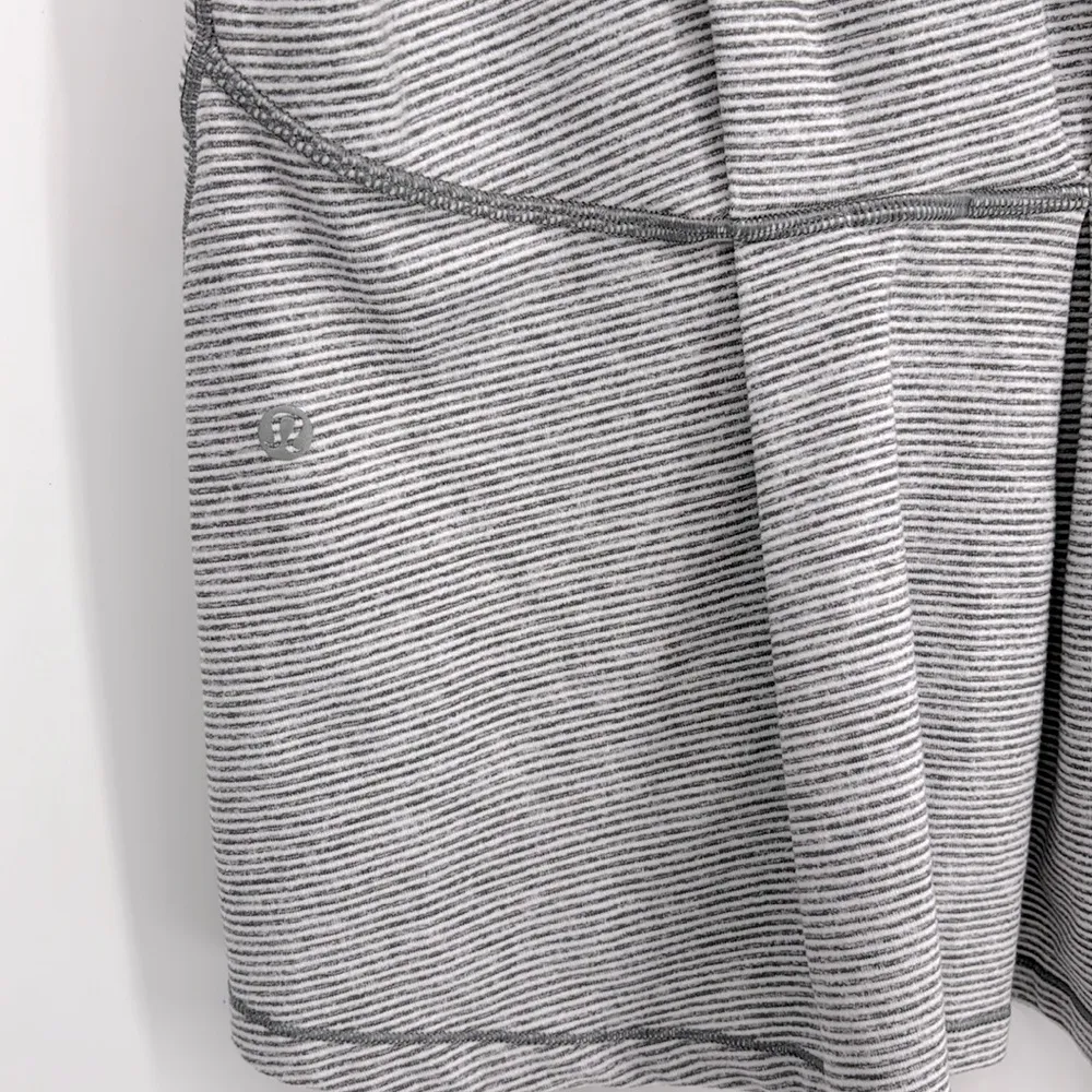 Lululemon Warm Your Core Long Sleeve Shirt Tonka Stripe Heathered Slate Size 12 - Image 8