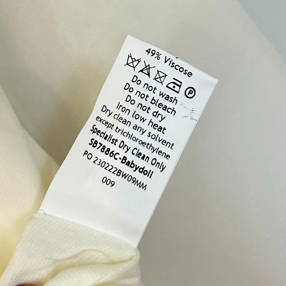 HOUSE OF CB Babydoll Halter Long Sleeve Minidress in Ivory Size X-Small - Image 8