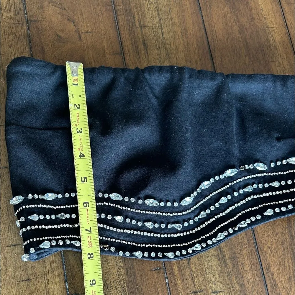 NBD Revolve Bruna Rhinestone Embellished Crop Top in Black Size Medium 198.00 - Image 5