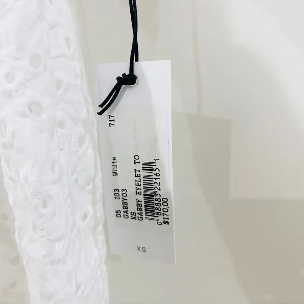 Velvet by Graham Spencer 100% cotton eyelet blouse w/ flare exaggerated sleeves White Size XS - Image 4