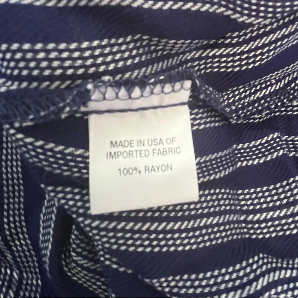 DREW Ruffled Bell Sleeves Blouse Top Size XS Navy Blue White Striped - Image 4