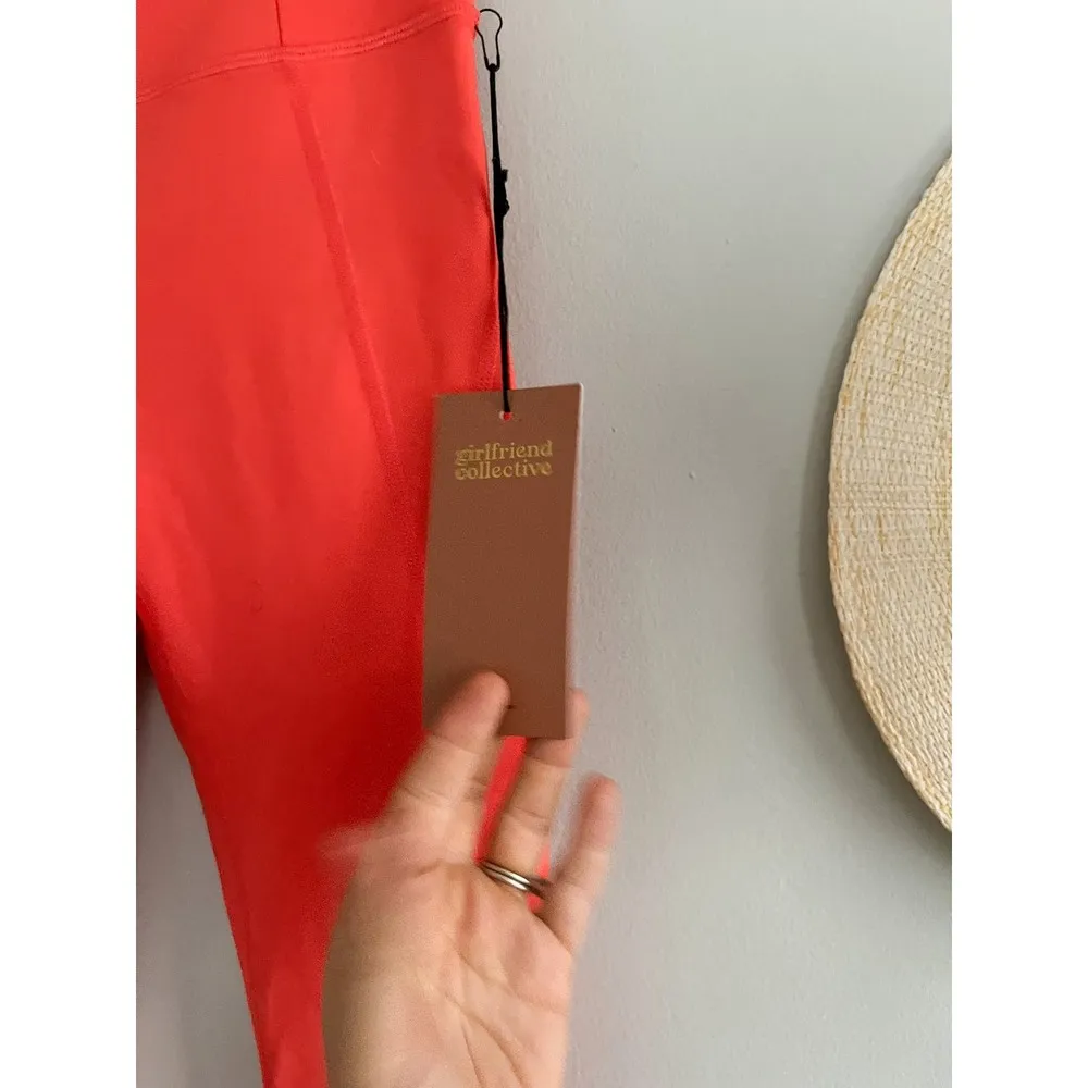 Girlfriend Collective | Crop Compression Leggings | Racer Coral | Sz XS | NWT - Image 3