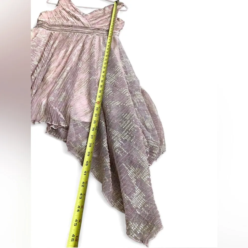 NWOT VENUS Hanky Hem Shimmer Dress Rose Gold Size 8 - Image 11