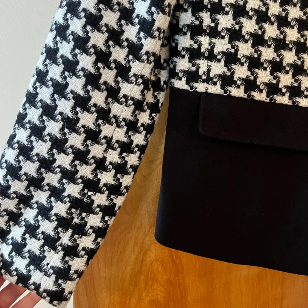 Talbots Blazer Jacket Black White Herringbone Wool Blend NWT Size 8 - Image 4