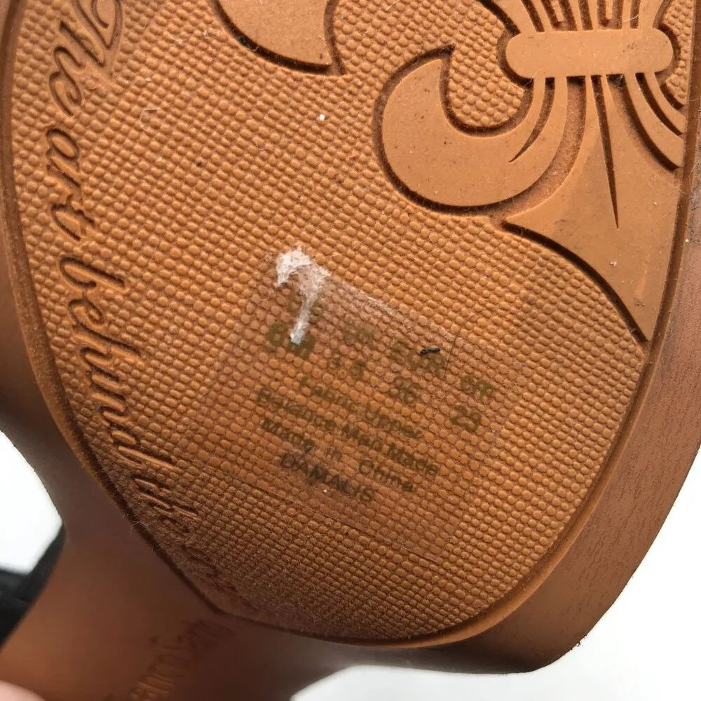 Franco Sarto Damilis Black Suede Strappy Block Heel Sandals Buckle Closure 8 - Image 8