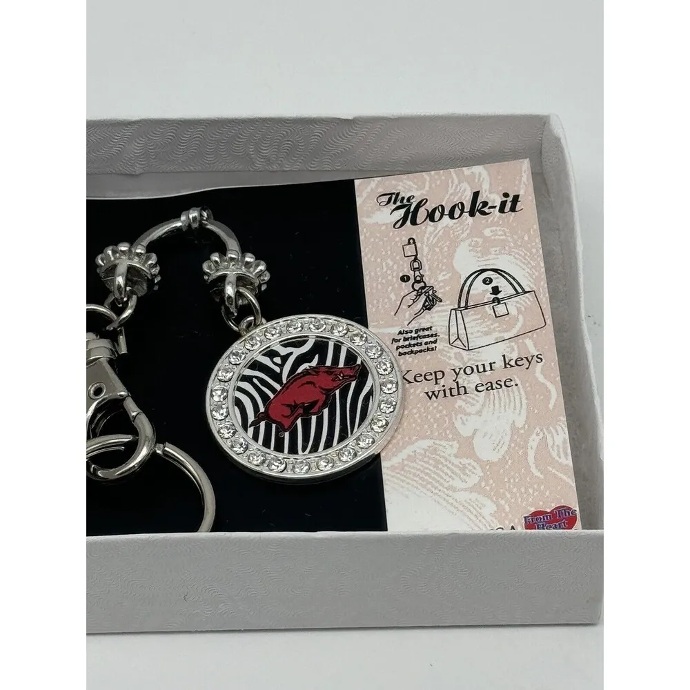 Hook It Key Chain Made In USA Razorback Zebra Studs - Image 6
