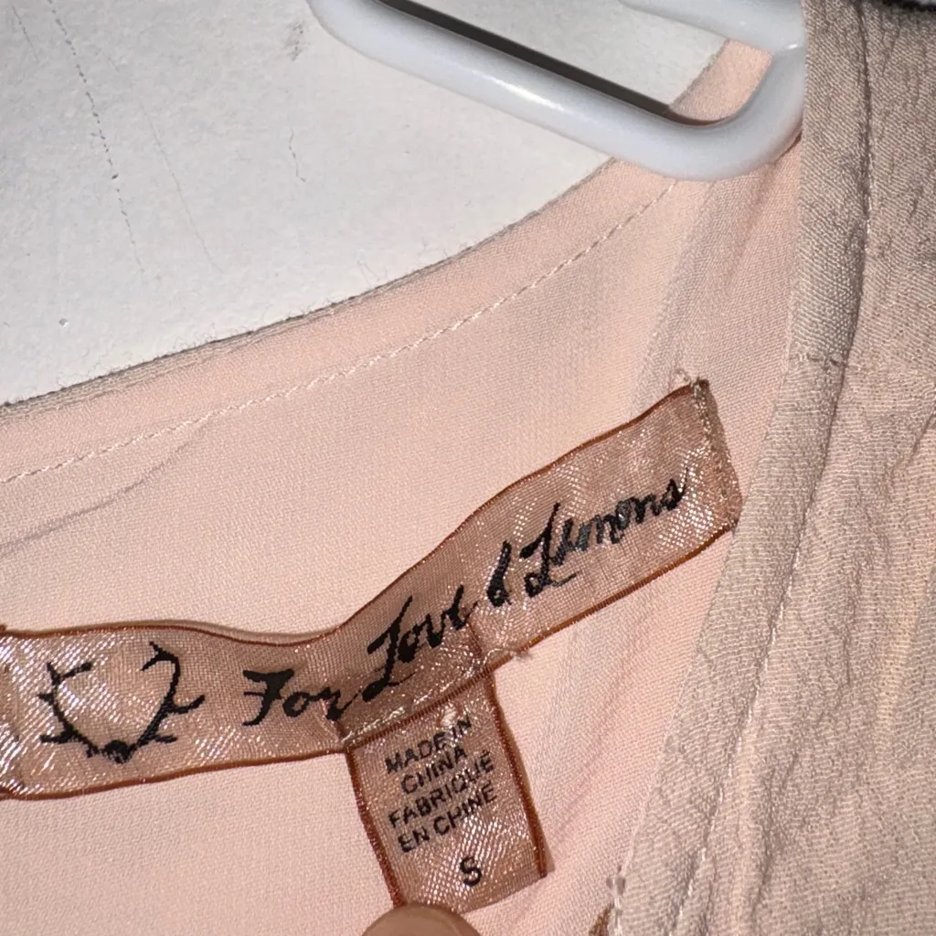 FOR LOVE & LEMONS Emelia Bell Sleeve Romper Dusty Pink Size Small - Image 3