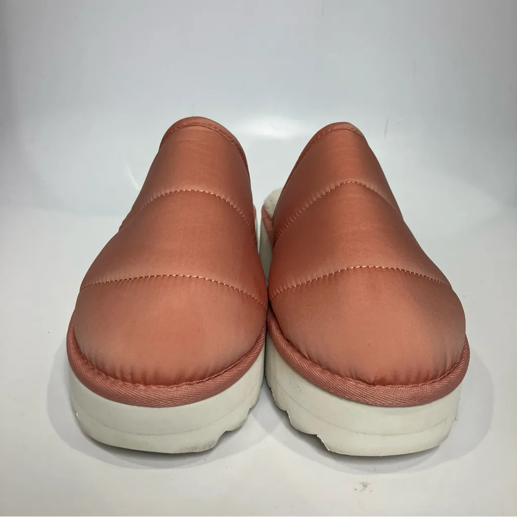 Anthropologie Maeve puffy platform slippers mules peach white‎ women’s size 8-9 - Image 3