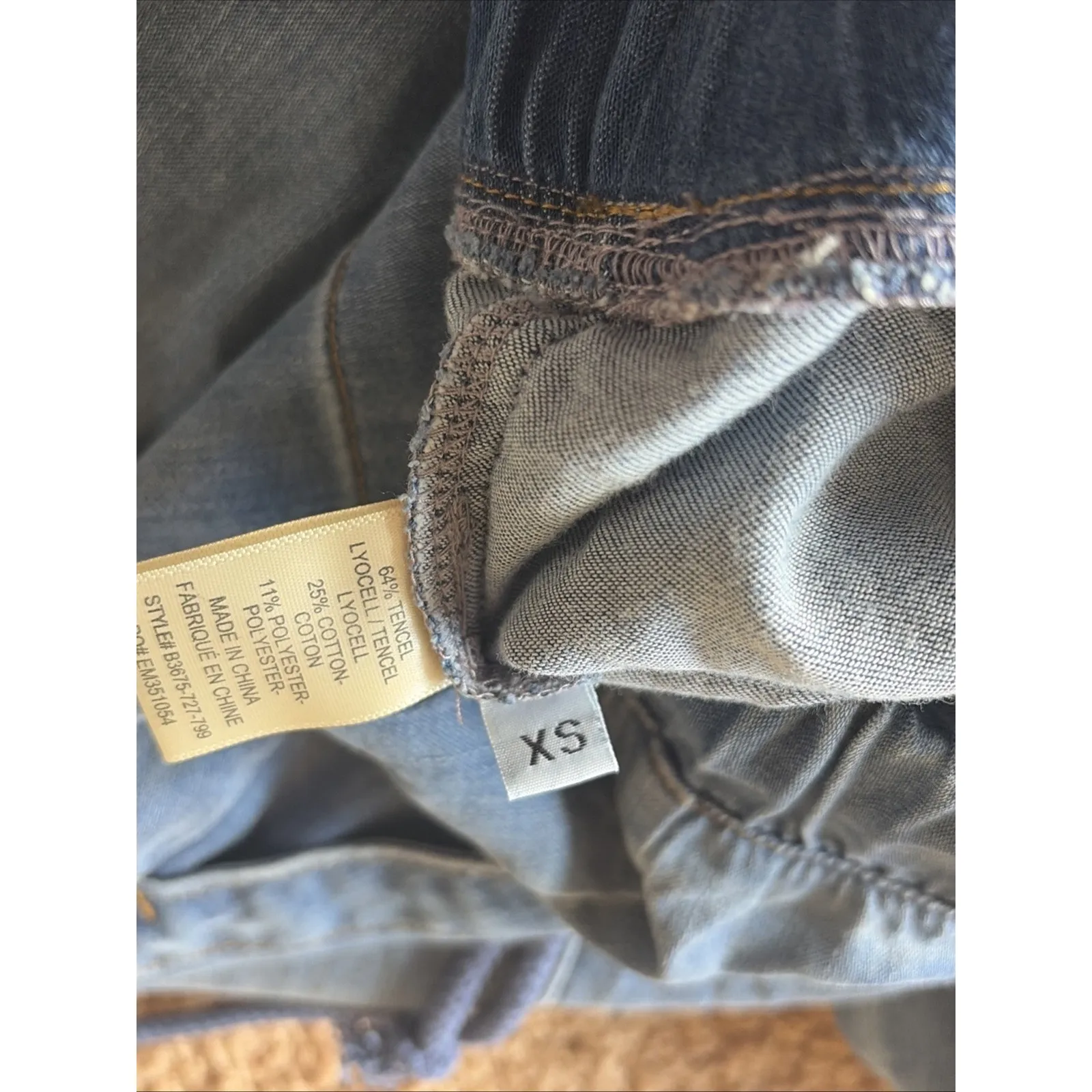 Cloth & Stone Medium‎ Wash Chambray Denim Jogger Elastic Waist Pants Womens XS - Image 9