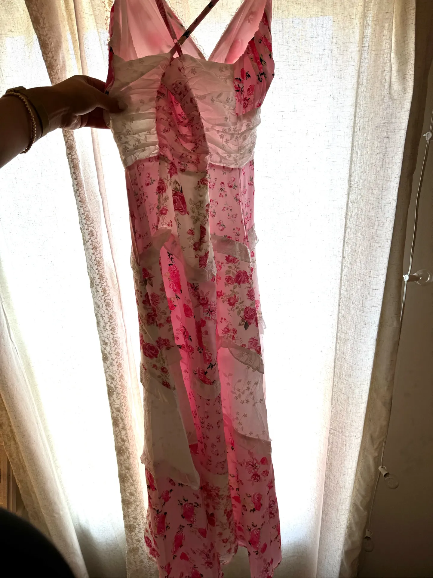 Pink floral dress - Image 4