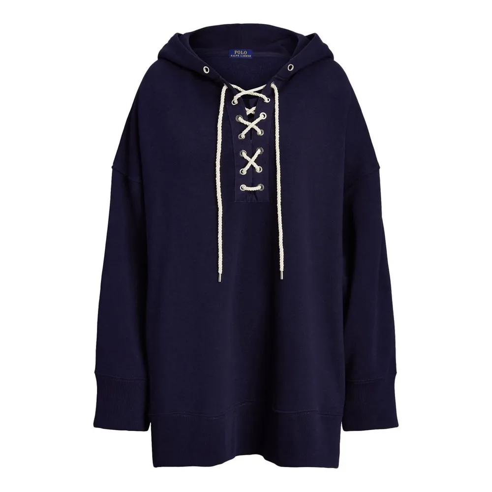 Ralph Lauren Women’s Lace-up Fleece Hoodie Size M/L - Image 2