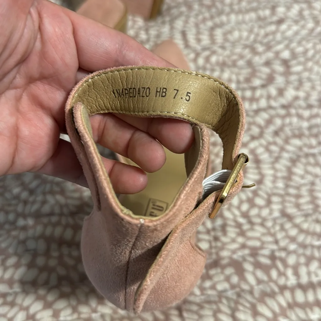 IDIFU Women's IN4 Pedazo High Block Heels Pumps Pointed size 7.5 pink suede - Image 6