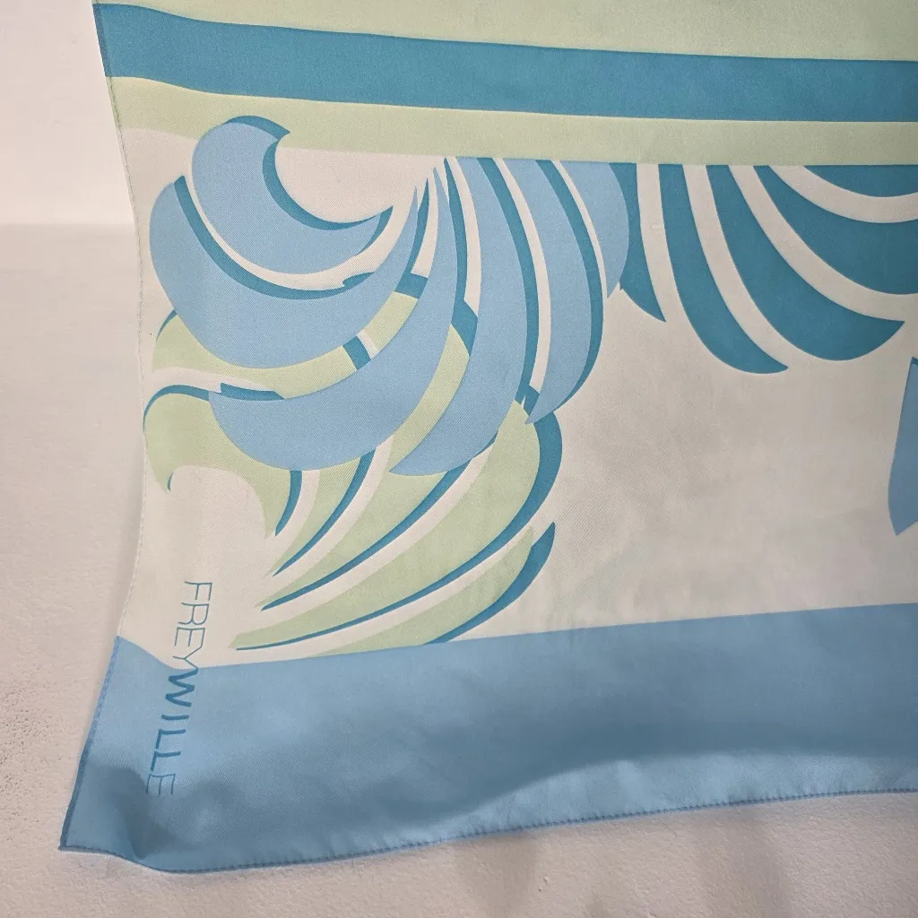 FREY WiLLE 100% Silk Twill Gavroche Magic Sphinx Green Combo Scarf 50cm x 50cm - Image 2