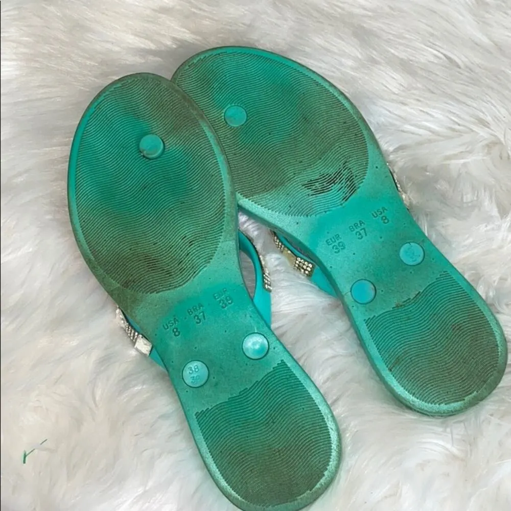 Natural Reflections Mint Jewel Rhinestone Sandals - Image 5