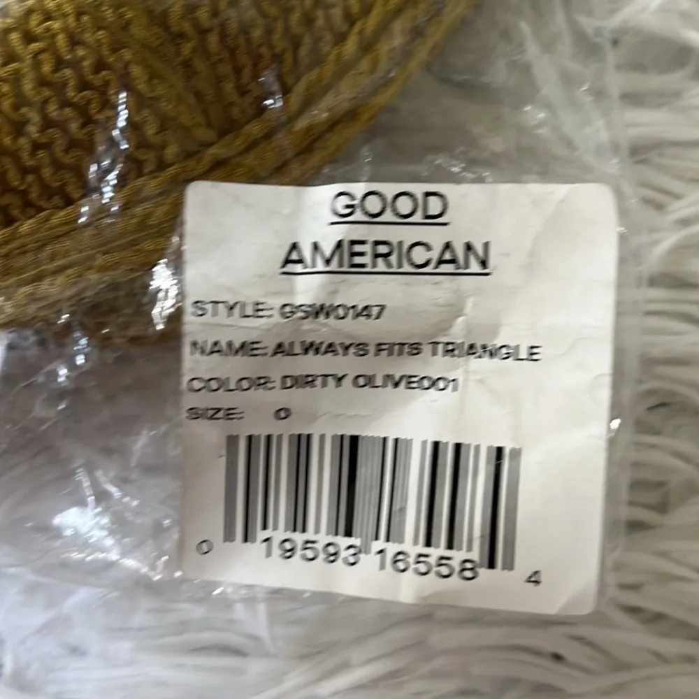 New Good American Women’s Always fits Triangle bikini top in dirty olive size 0 - Image 3