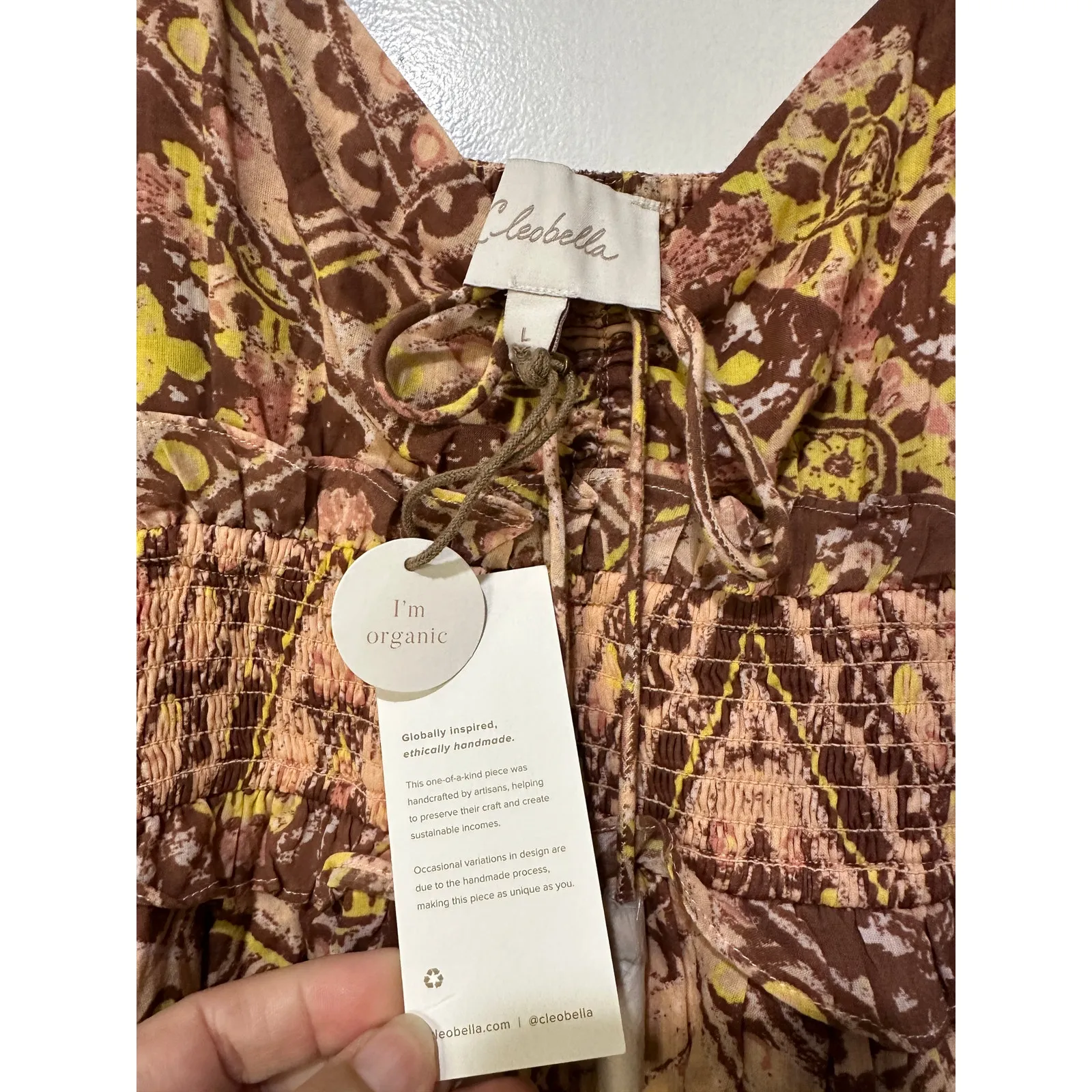 Cleobella Stella Ankle Midi Dress Geo Print Sz Large NWT Ruffled Tiers Feminine - Image 5