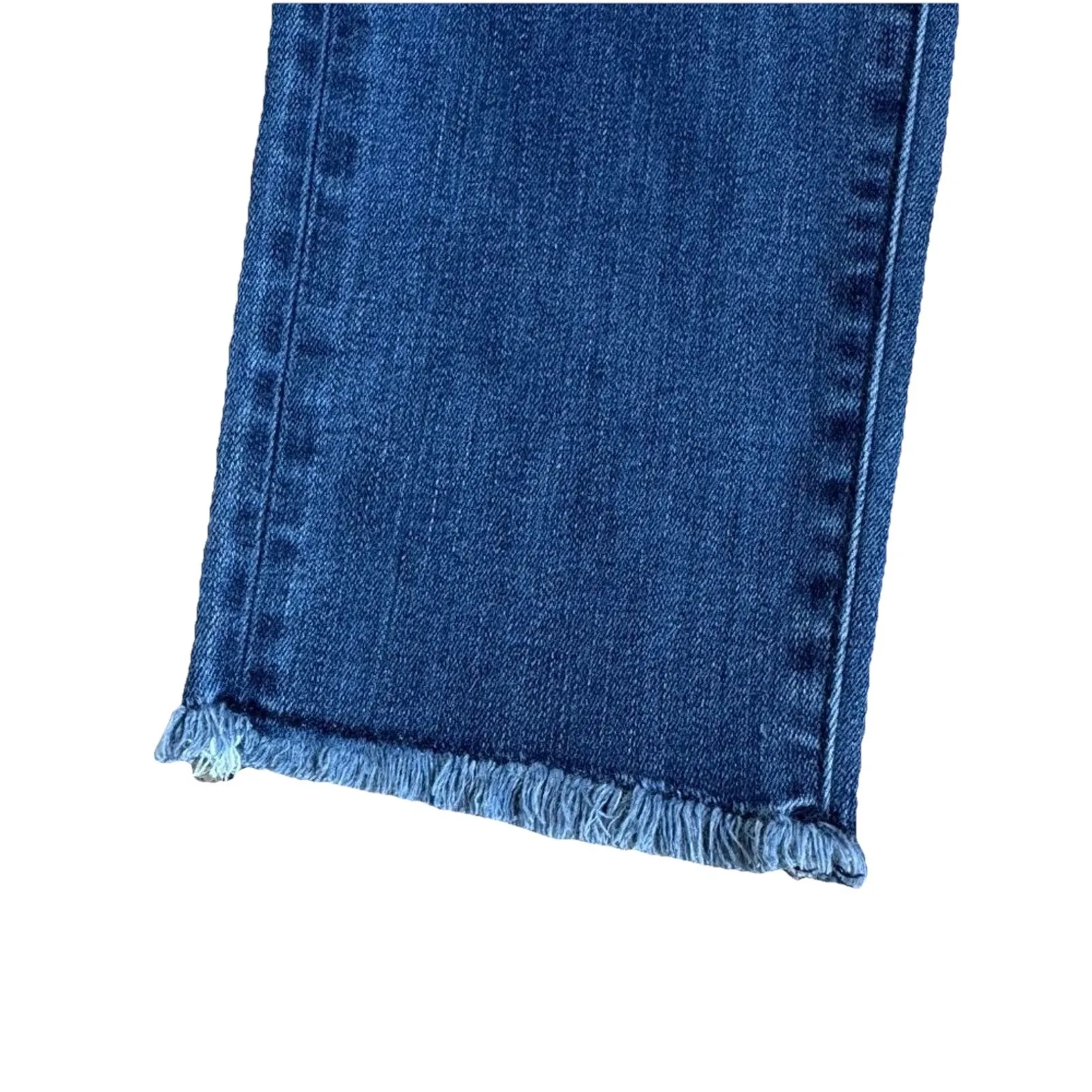 Anthropologie Stretch Dark Wash Party Fray hem straight leg Blue Jeans size 28 - Image 2