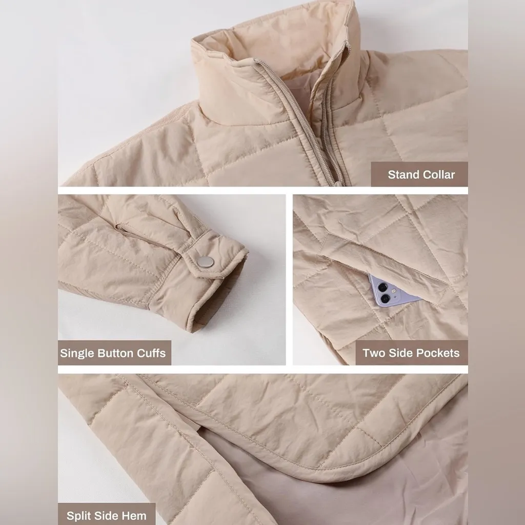 Quilted Puffer Coat With Pockets - Image 4