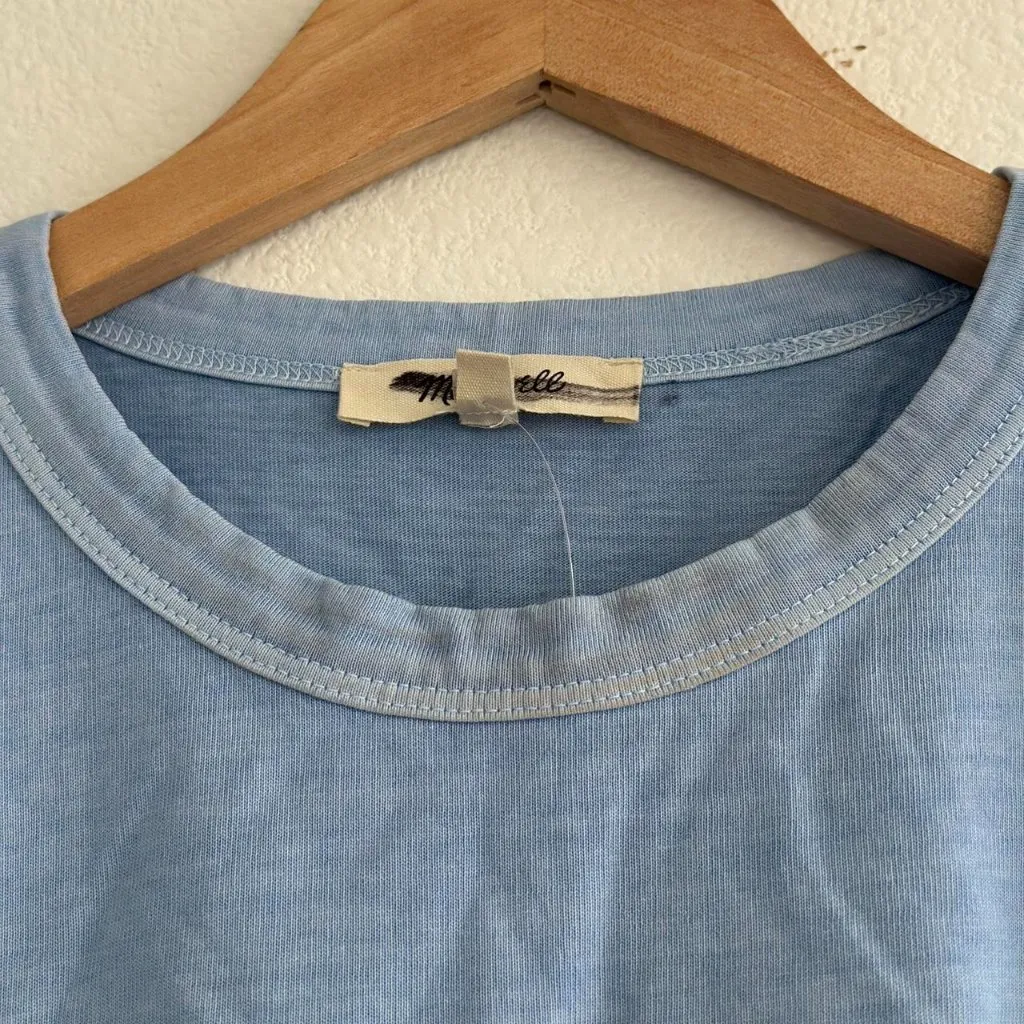 Madewell The Perfect Crewneck Tee in Cotton in Peri Blue, Size Small - Image 4