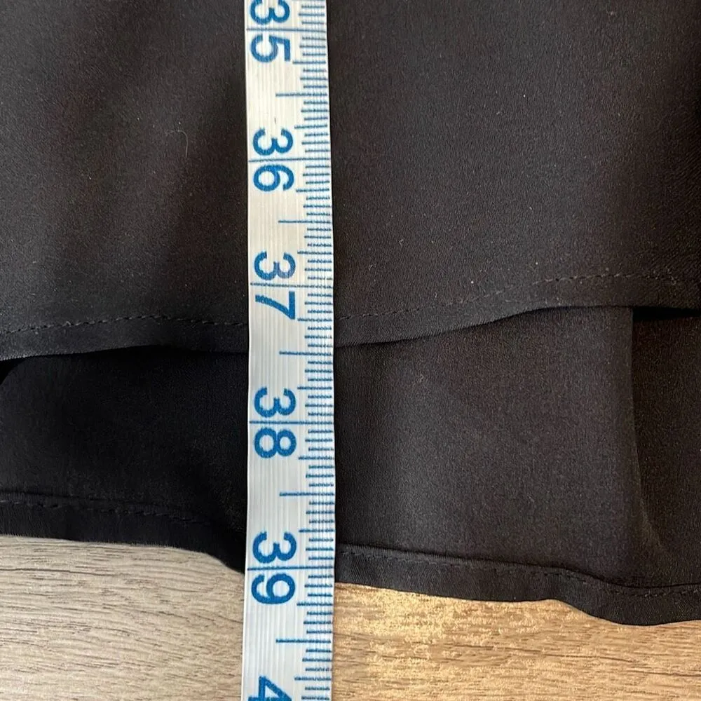 Theory Womens Long Sleeve Carstan‎ A-Line Hi-Low Silk Mini Dress Black Size 6 - Image 8