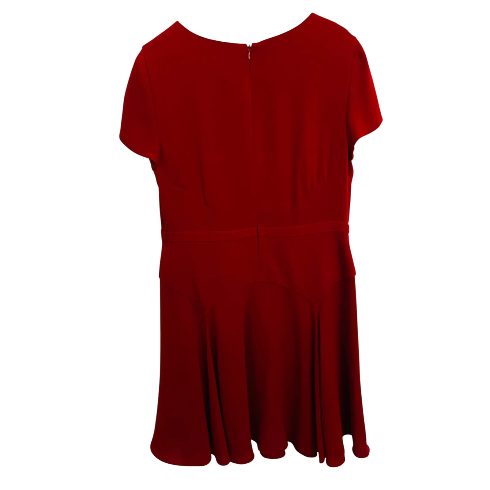 Diane von Furstenberg Raizel Fit & Flare Crepe Dress size 14 Red Office - Image 11