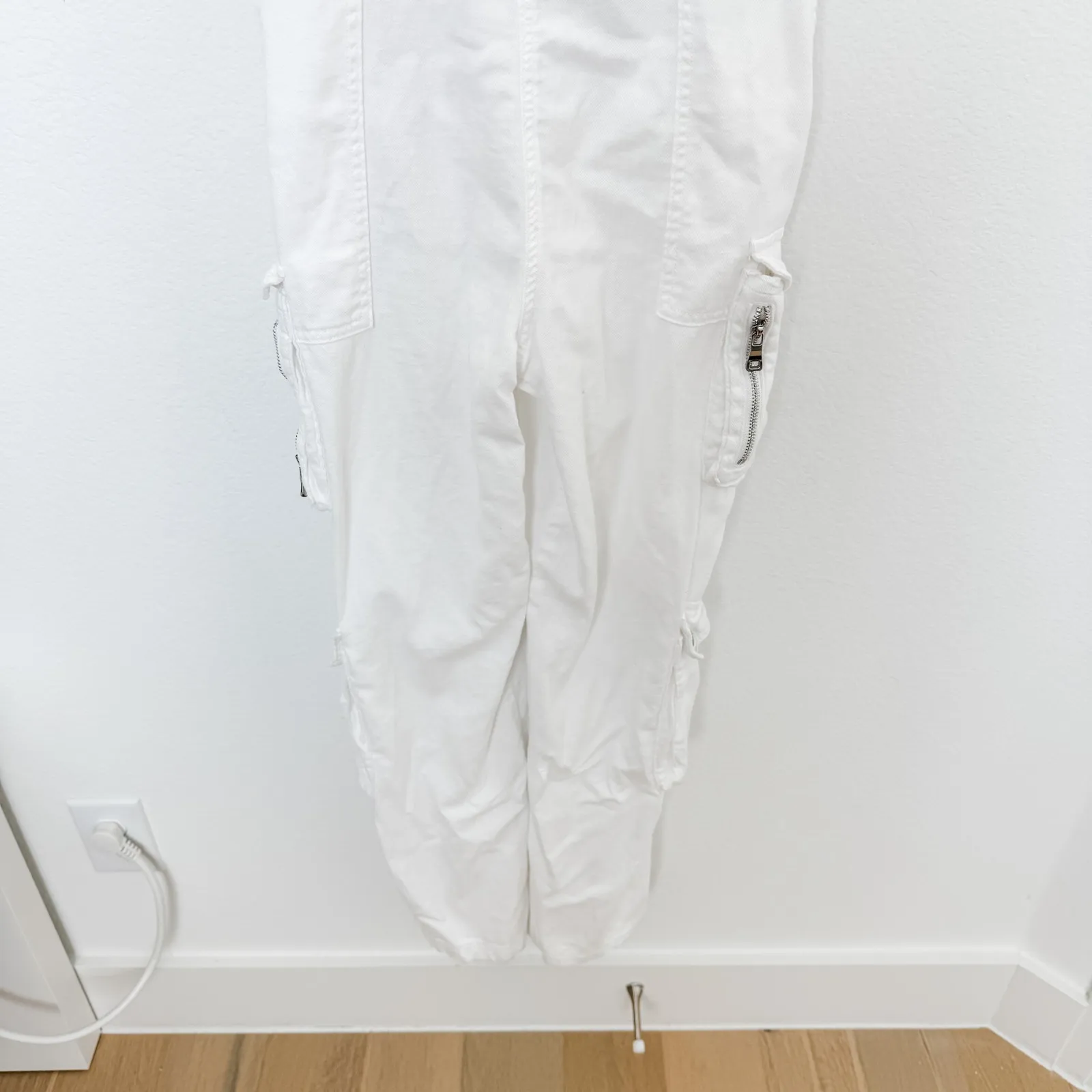 BlankNYC Overalls Womens Size Large White Cargo Y2K Style‎ Baggy Utility Street - Image 5