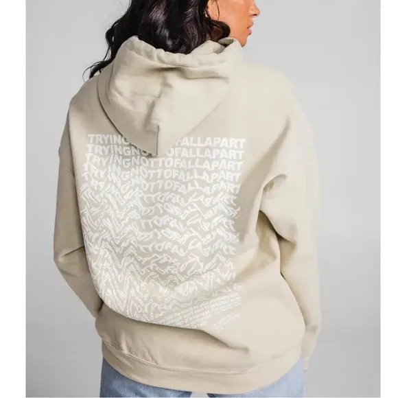 Trying Not To Fall Apart Hoodie from Lit Boutique in Beige Size 2XL - Image 2