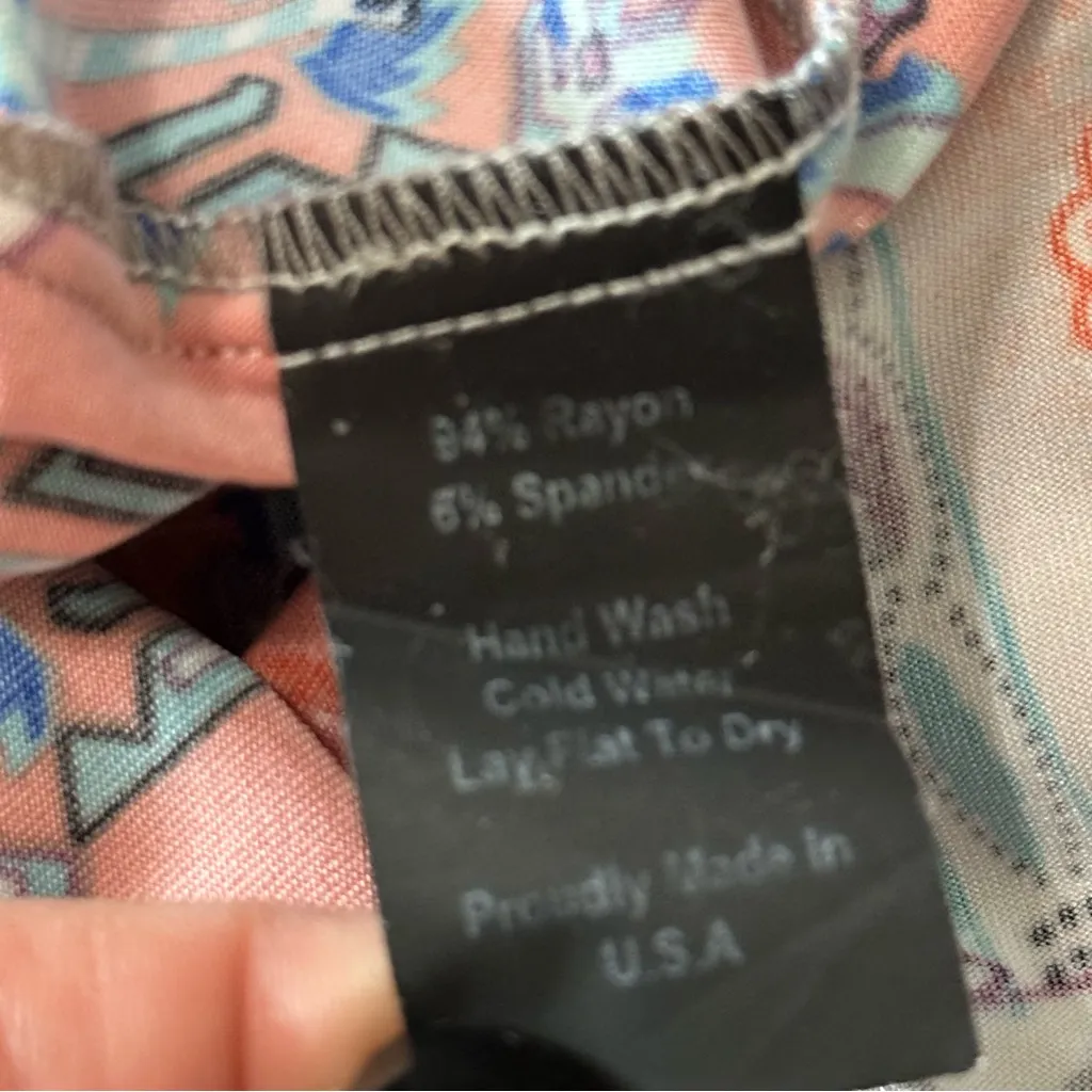 Julian Chang Women’s Size M Orange Paisley Half Zip Sleeveless Swing Dress Size M - Image 7