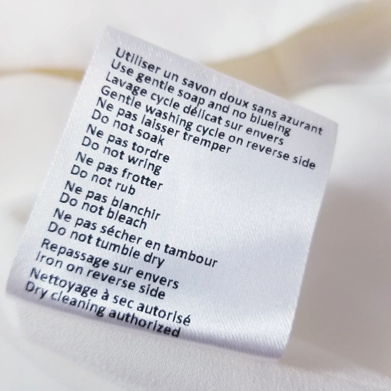 Longchamp White Crew Neck Blouse Cuff Slit Minimalist - Image 8