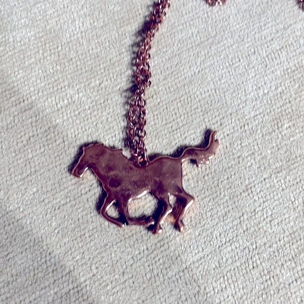 Western Copper Horse Stallion Pendant 32 Inch Necklace Brown - Image 10